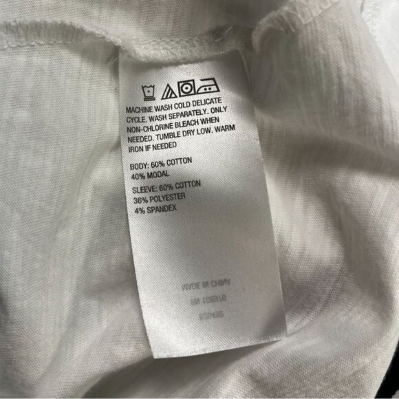 G By Giuliana Womens White Top W/ Aztec Print Sleeves V-Neck Cotton Blend Size L - Picture 5 of 6